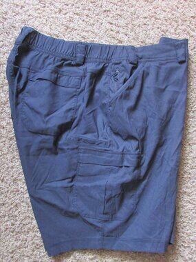Duluth Trading 22W Gray Nylon Cargo Shorts Hiking Zip Fly Elastic Back Like New